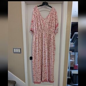 Pink floral Maxi dress size 6XL